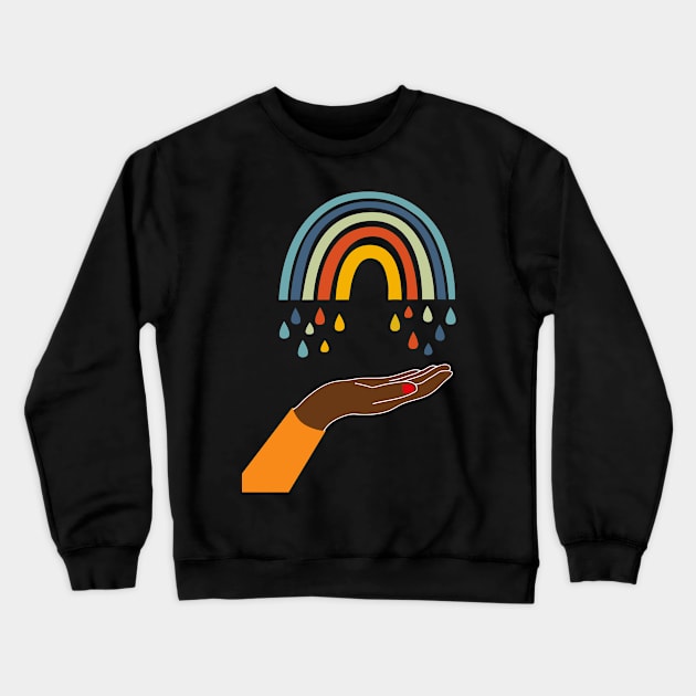 Rainbow and hand Crewneck Sweatshirt by grafart